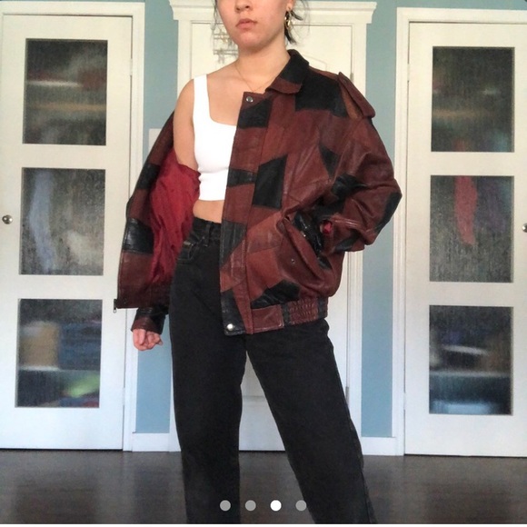 80s Patchwork Leather Jacket - Picture 3 of 4